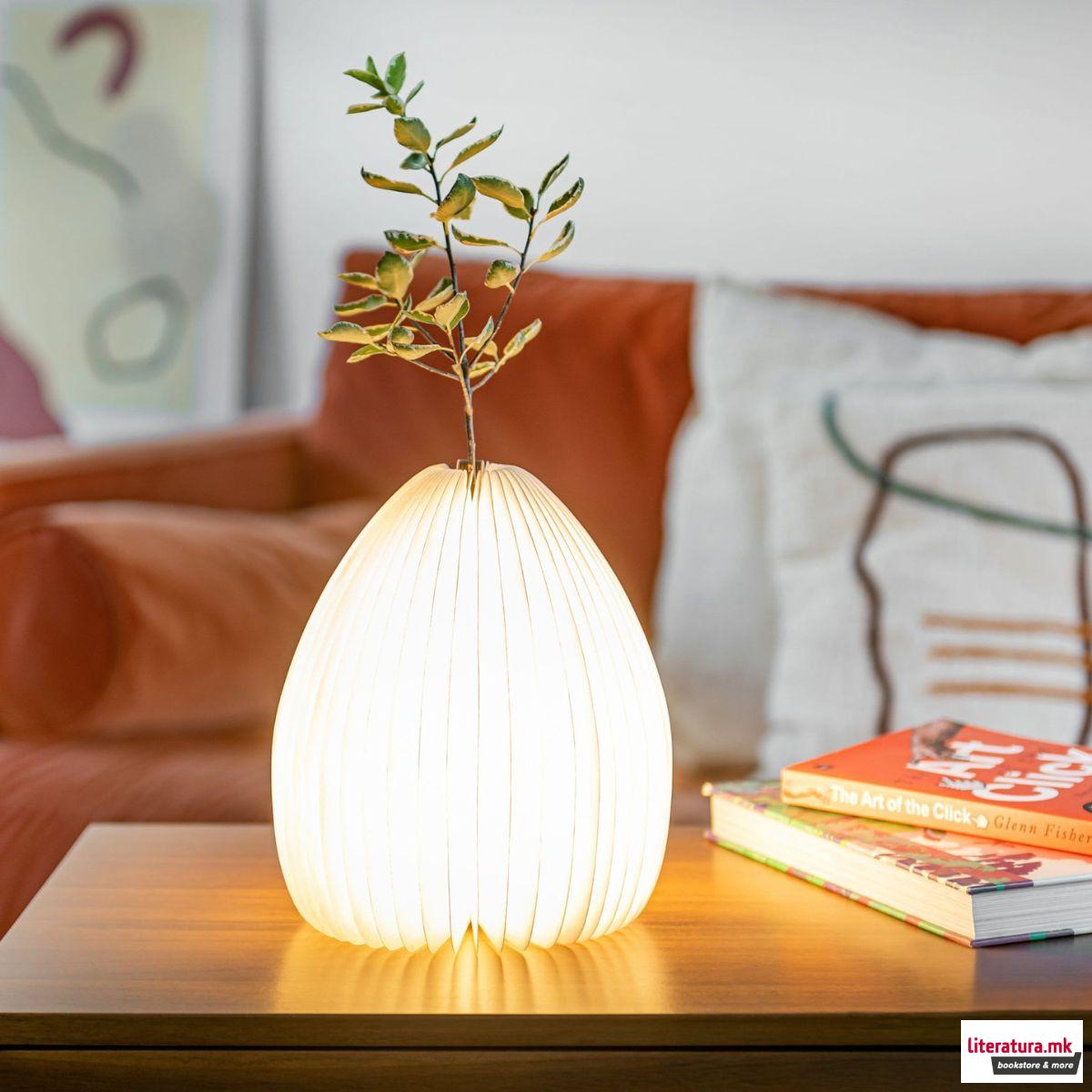 Паметна ламба - Вазна, Smart Vase Light, дрво - орев 