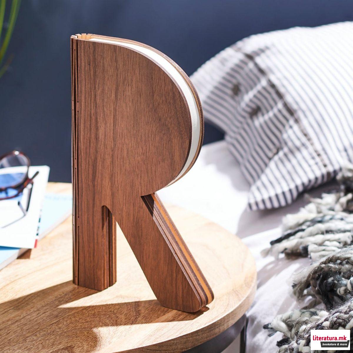 Паметна ламба - R, The R Space Lamp, дрво - орев 