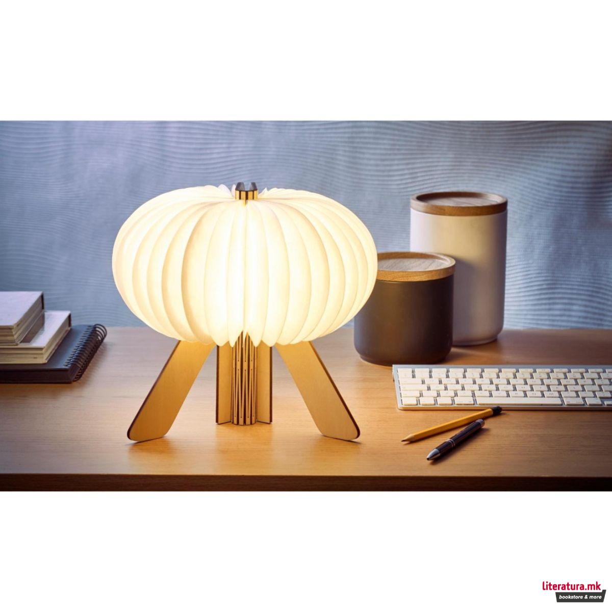 Паметна ламба - R, The R Space Lamp, дрво - орев 