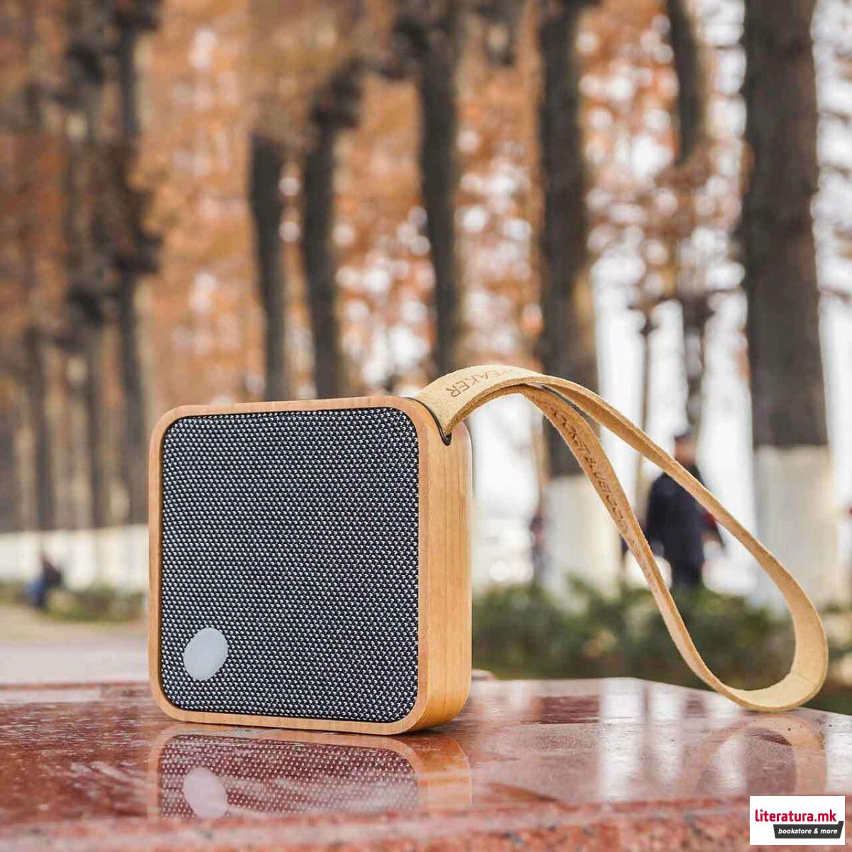 Звучник, Mi Square Pocket Bluetooth Speaker, дрво - цреша 