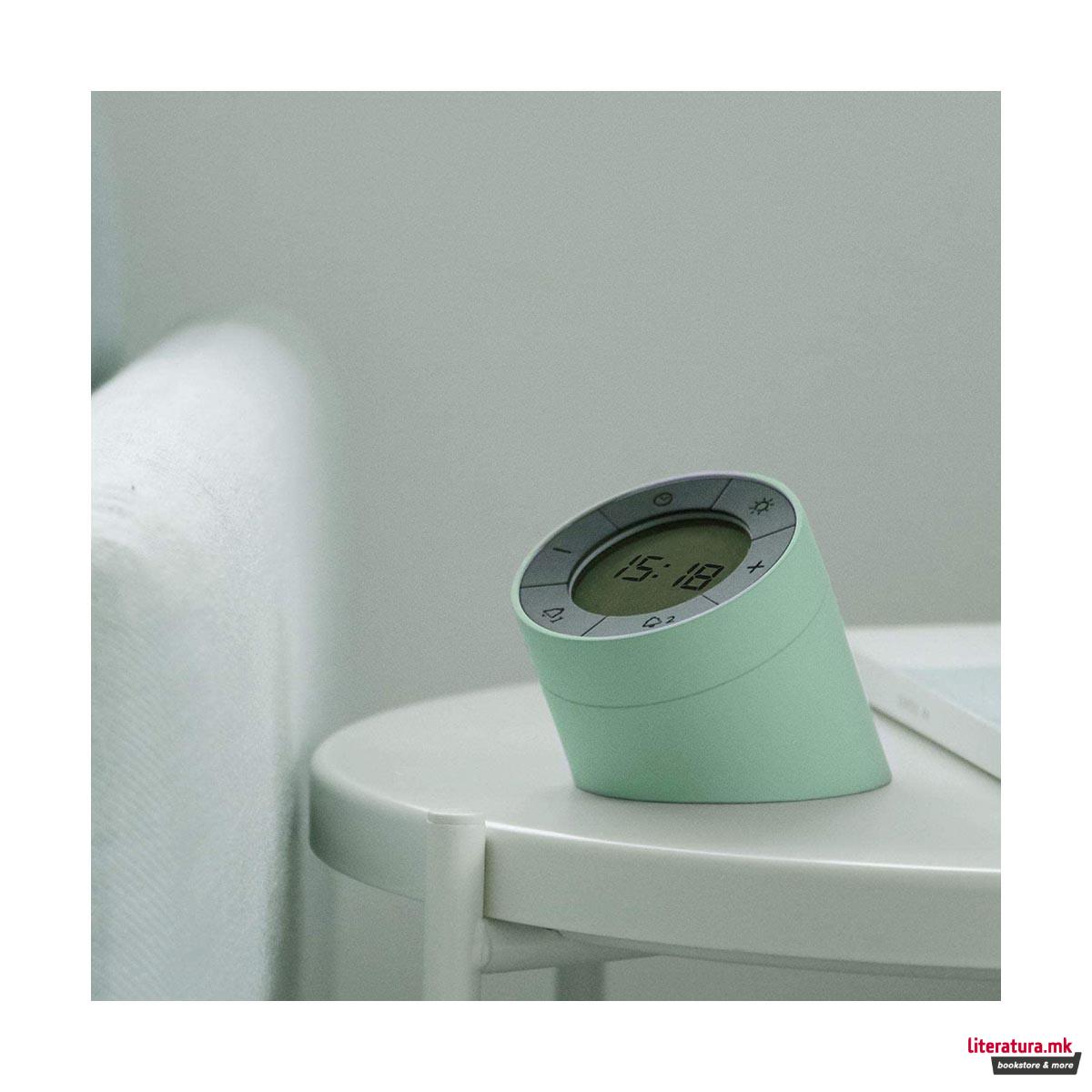 Будилник, The Edge Light Alarm Clock, зелен 