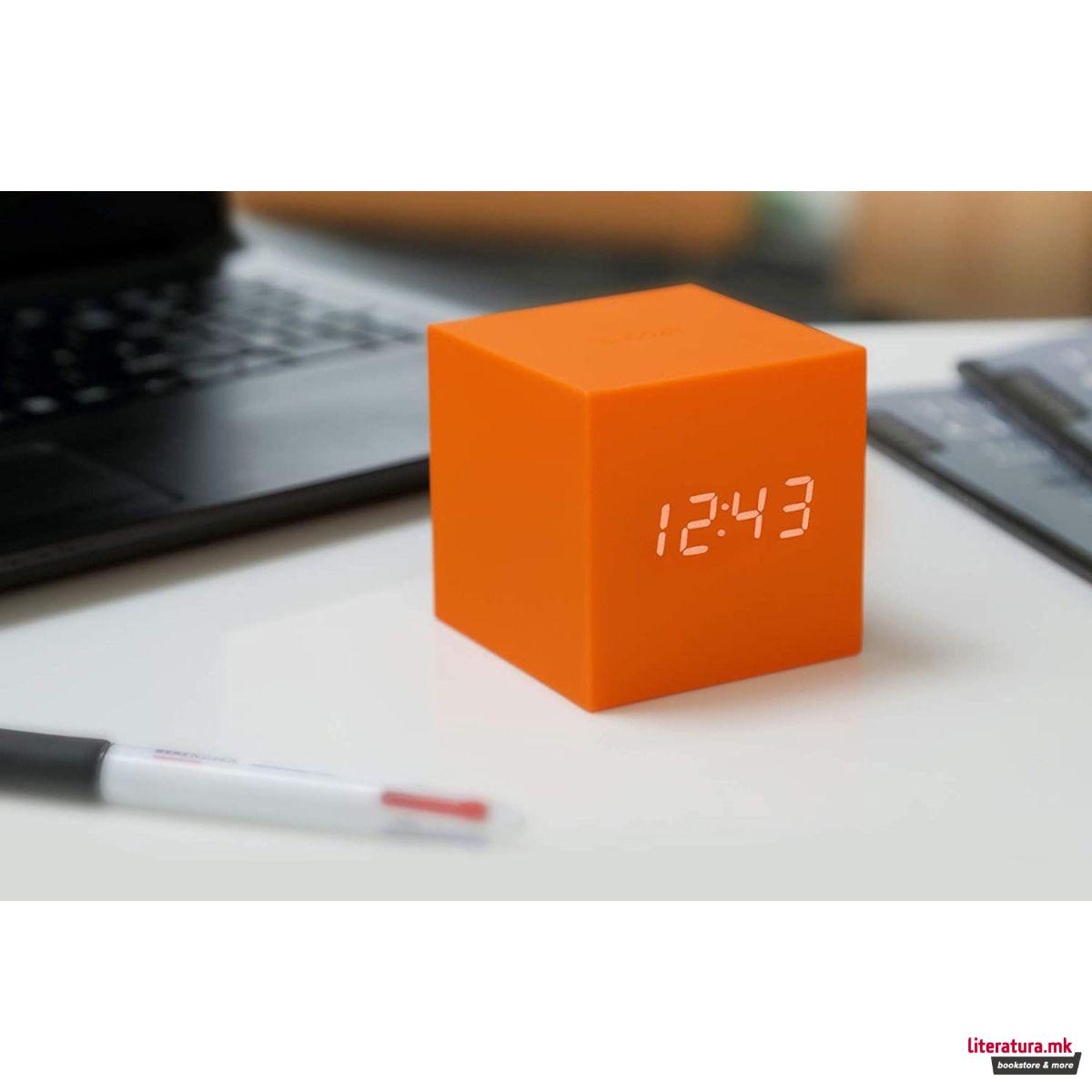 Часовник, Gravity Cube Click Clock, портокалов 