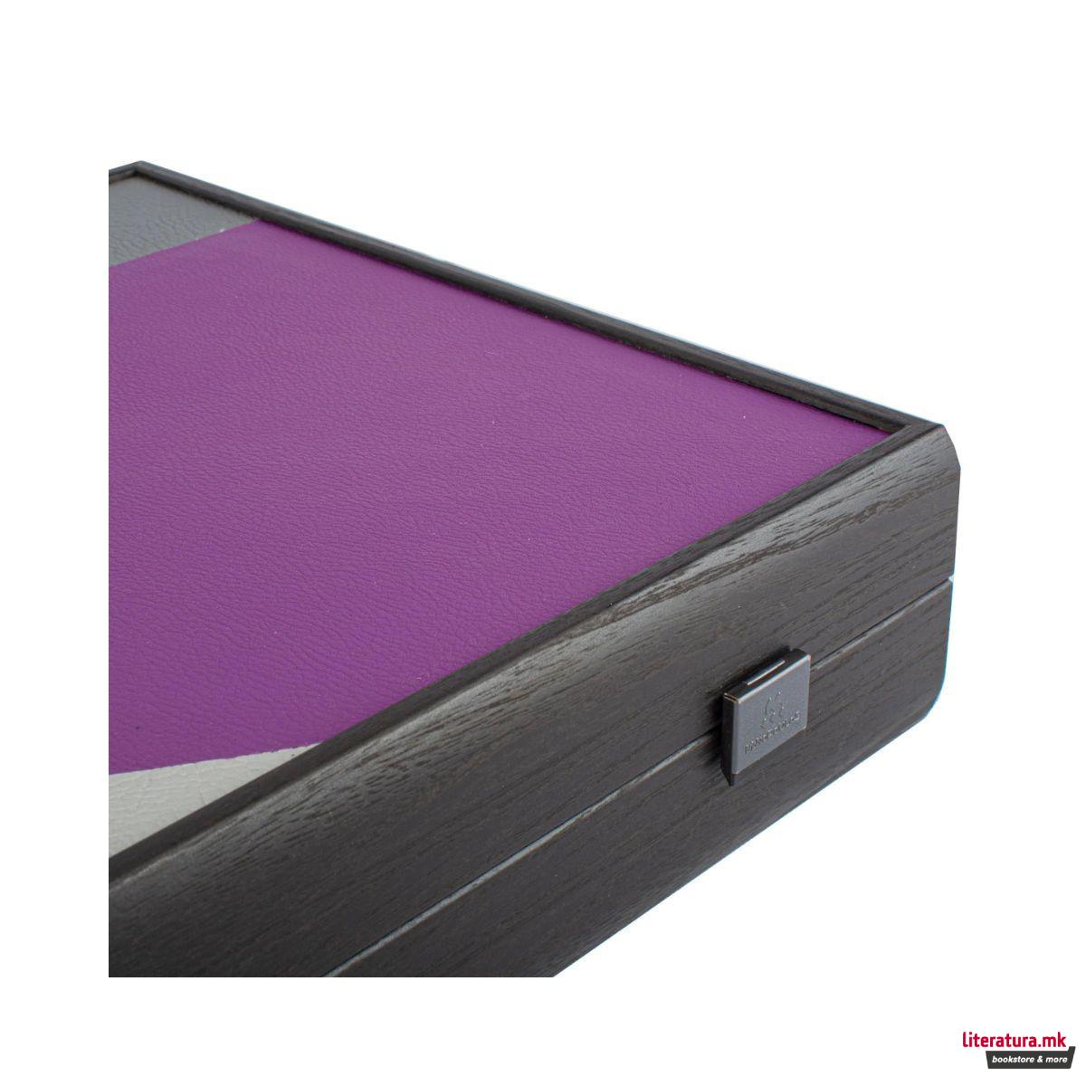 Сет за табла, Handcrafted Traffic Purple Minimalist Art, голем 