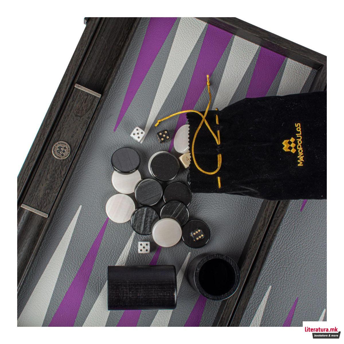 Сет за табла, Handcrafted Traffic Purple Minimalist Art, голем 