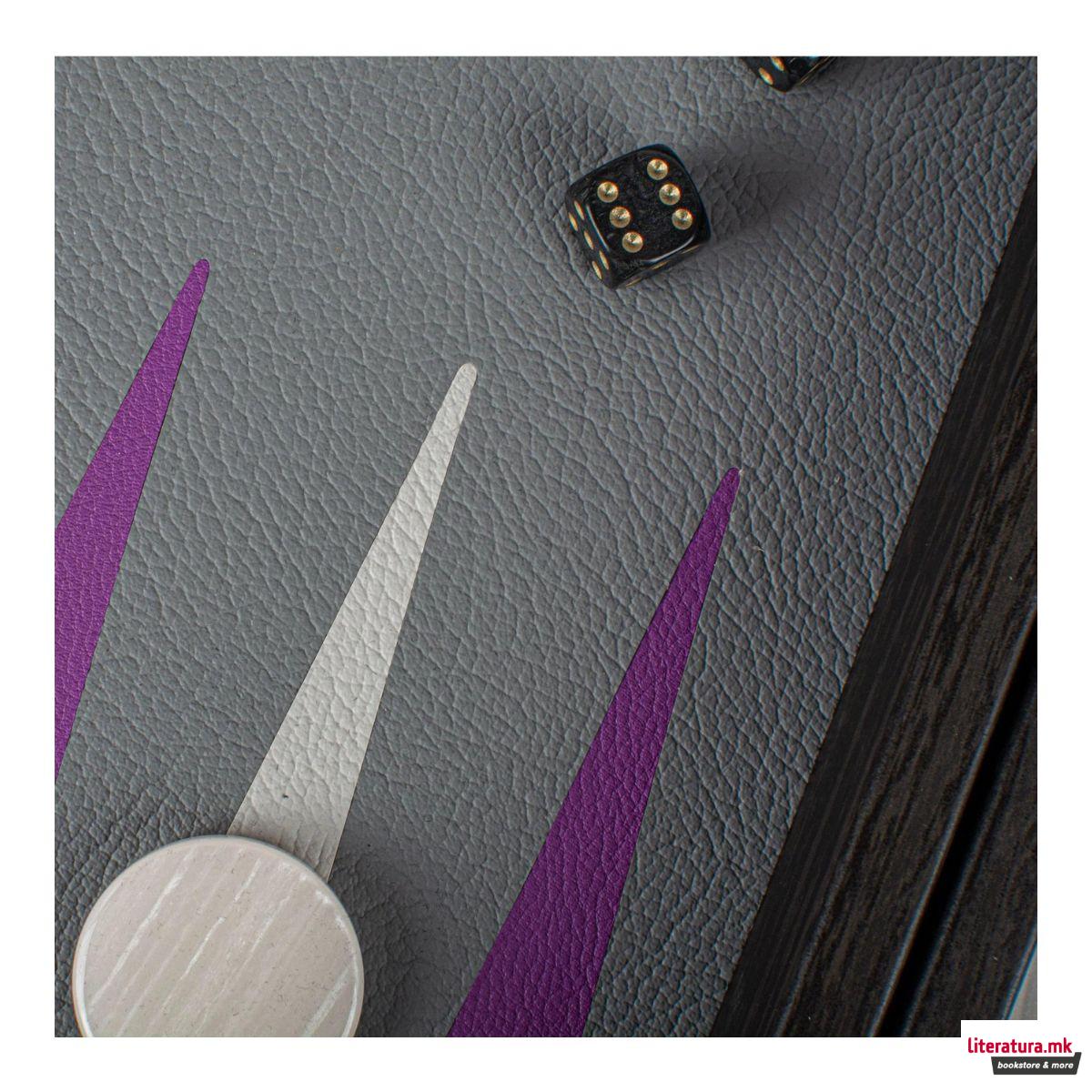 Сет за табла, Handcrafted Traffic Purple Minimalist Art, голем 