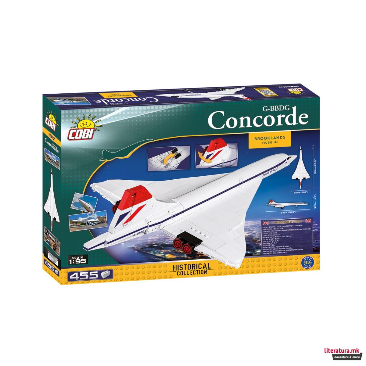 Коцки за градба, Historical Collection, G-BBDG Concorde, 455 парчиња