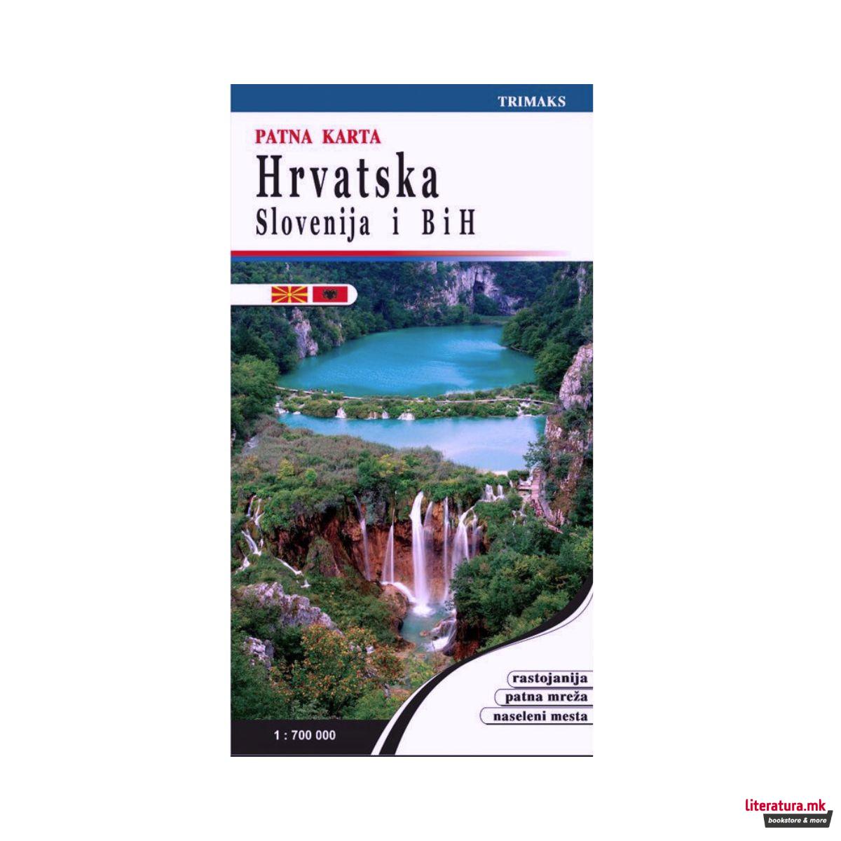 Хрватска, Словенија и Босна и Херцеговина - патна карта 
