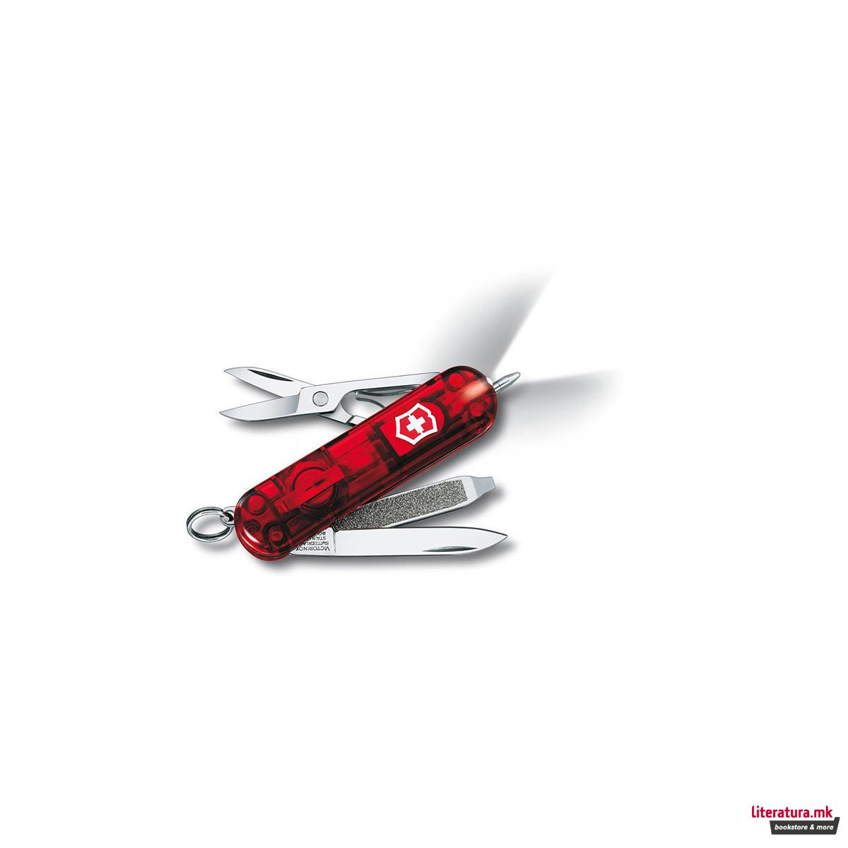 Џебно ноже, Victorinox, Signature Lite, 58 мм, транспарентно црвено 
