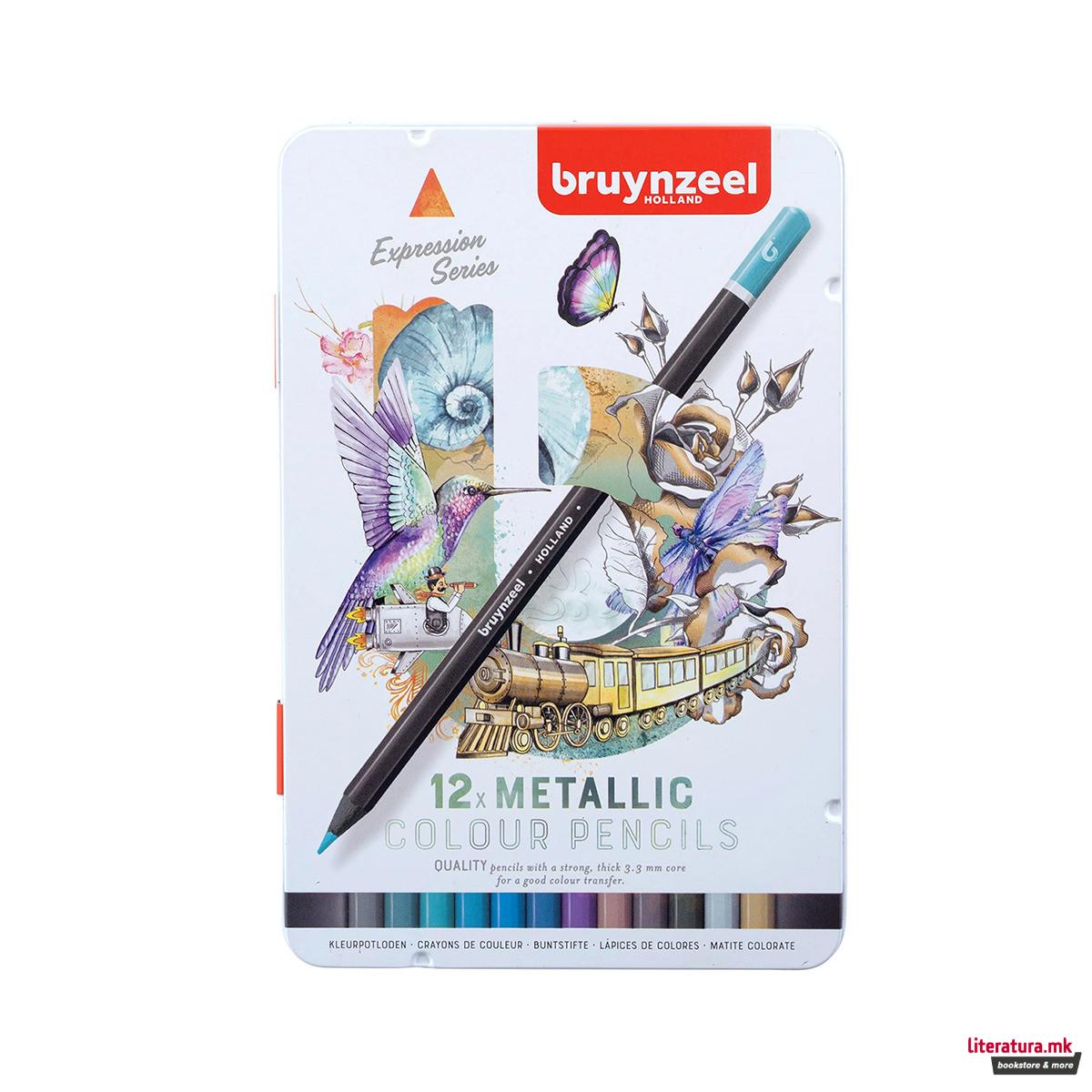 Сет дрвени боици, Bruynzeel - Expression Series: Metallic, 12 бои 