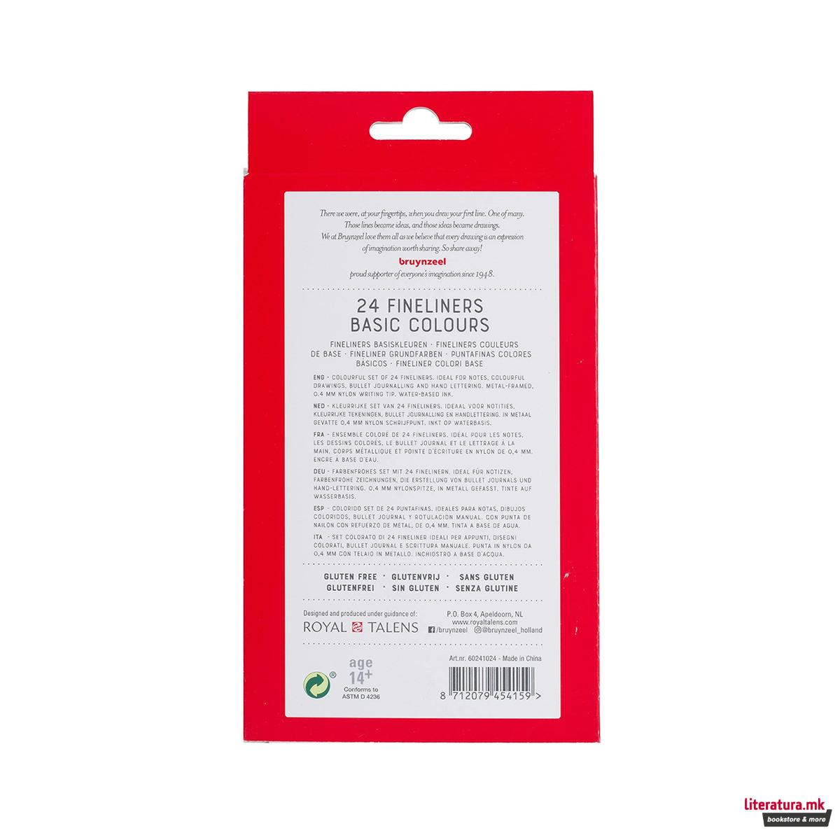 Сет фајнлајнери, Bruynzeel - Basic Colours, 24 бои 