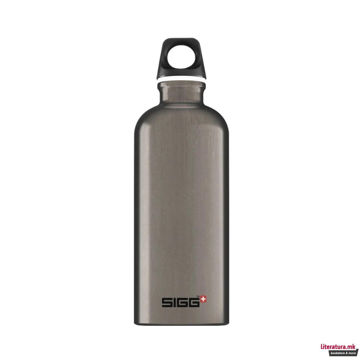 Шише за вода, Sigg, Alu Traveller Smoked Pearl, 600мл