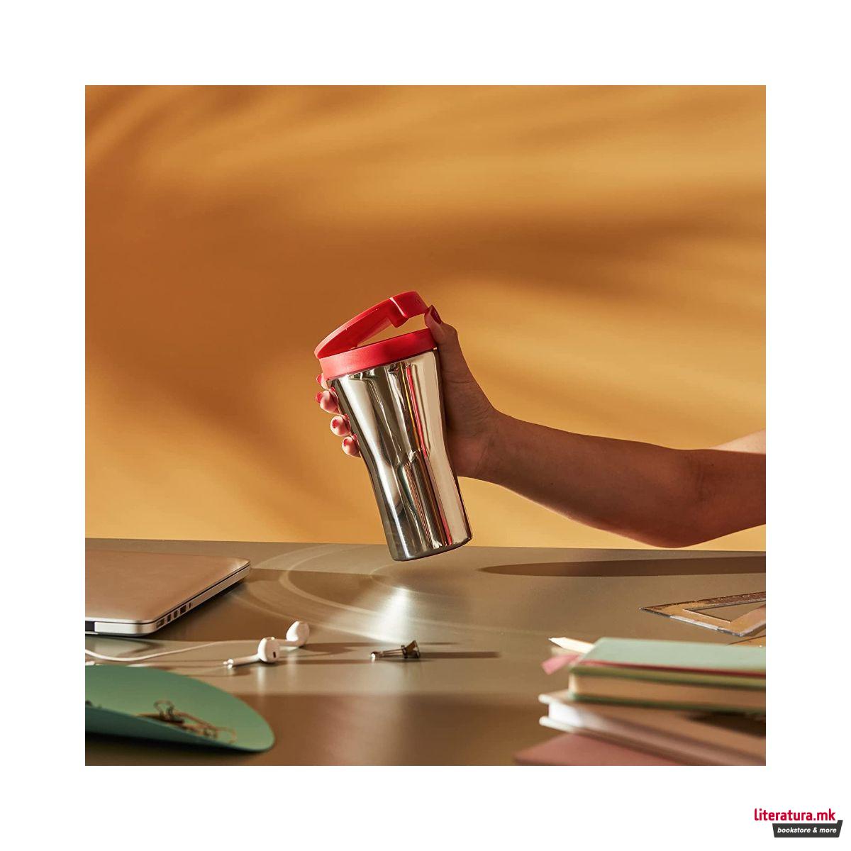 Чаша за патување, Caffa, црвена 