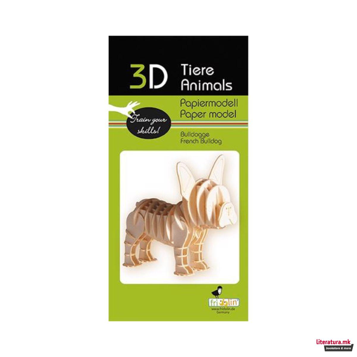 3Д модел од хартија - Булдог 