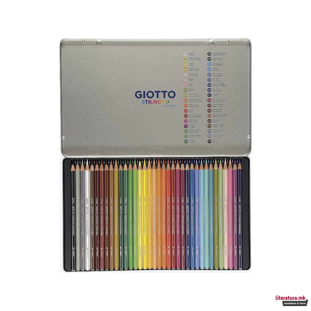 Акварелни моливи во боја, Giotto, Stilnovo Acquarell, 36 бои