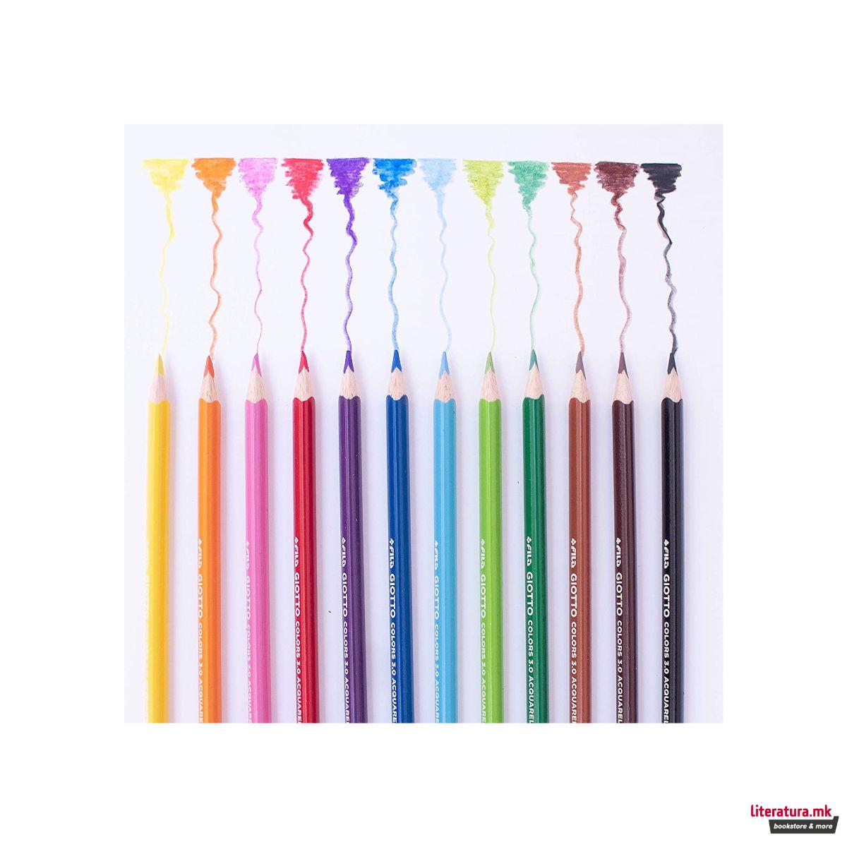 Акварелни моливи во боја, Giotto, Colors 3.0 Acquarell, 24 бои 