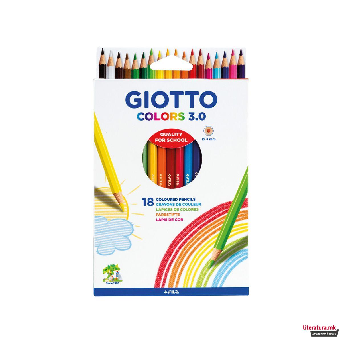 Дрвени боици, Giotto, Colors 3.0, 18 бои