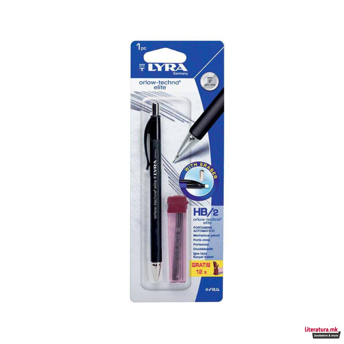 Технички молив + мини, Lyra, Orlow-Techno Elite, HB/2 