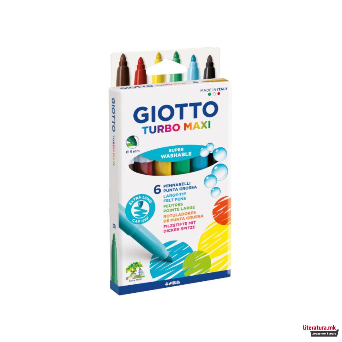Фломастери, Giotto, Turbo Maxi, 6 бои 