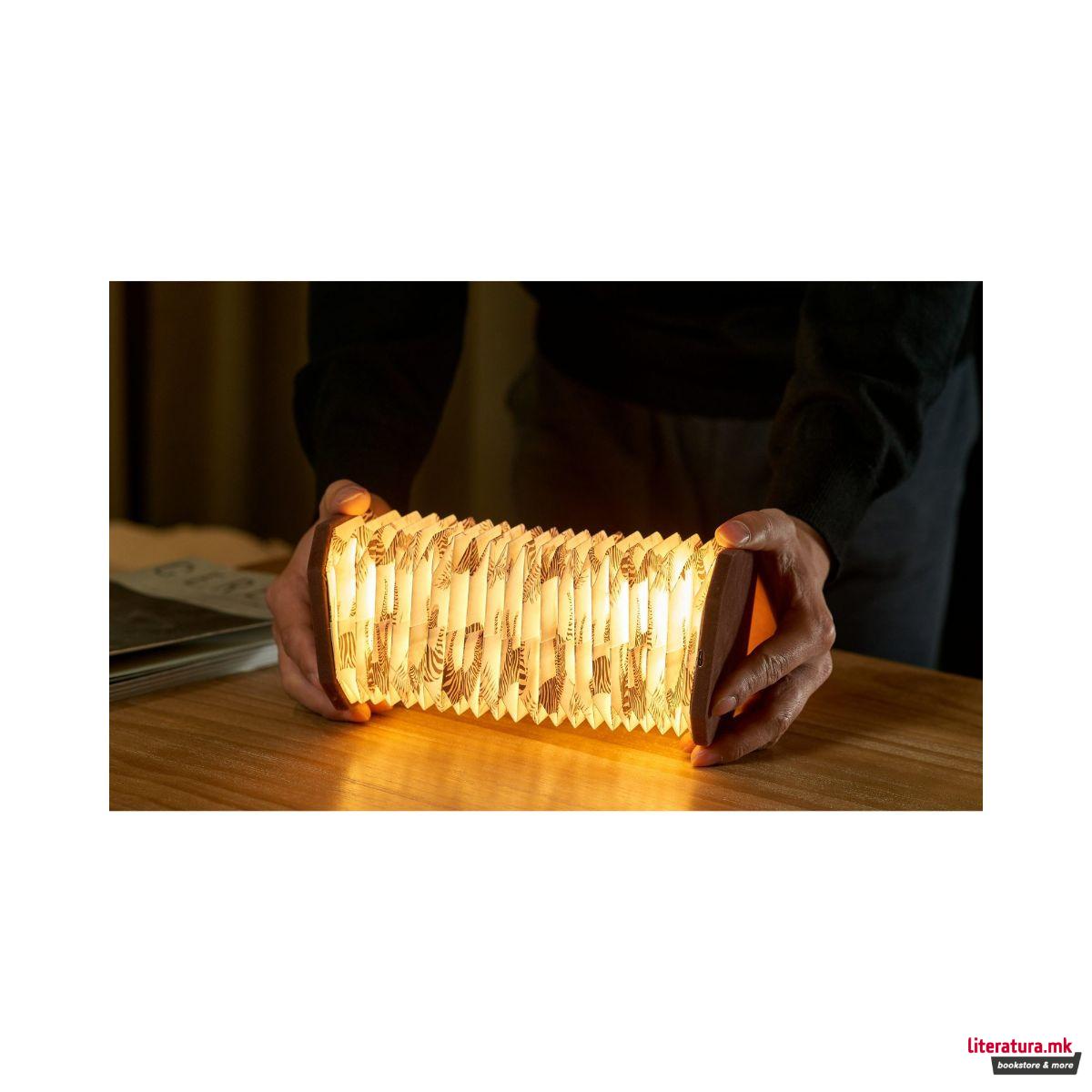 Столна ламба, Velvet Accordion Lamp, Bown Zebra 