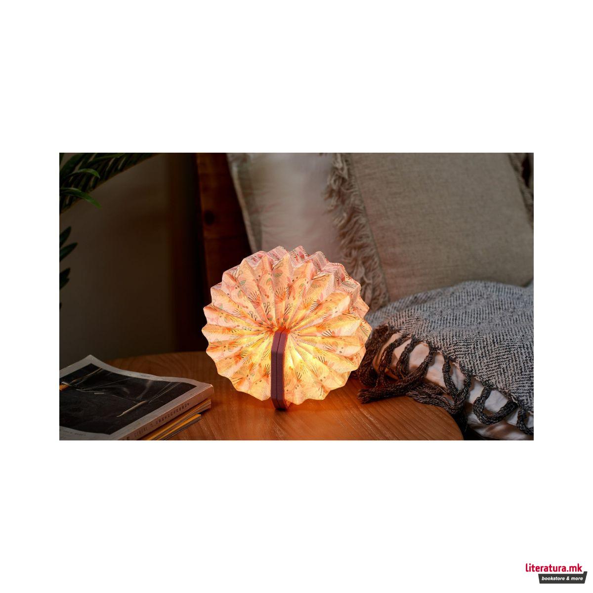Столна ламба, Velvet Accordion Lamp, Pink Floral