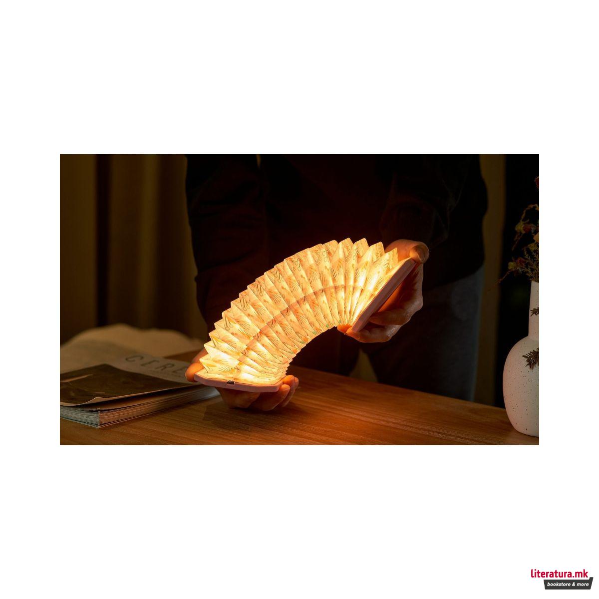 Столна ламба, Velvet Accordion Lamp, Pink Floral
