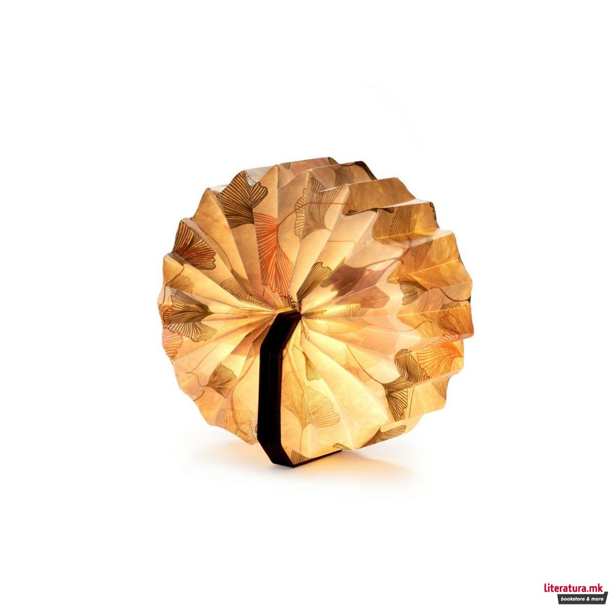 Столна ламба, Velvet Accordion Lamp, Green Gingko