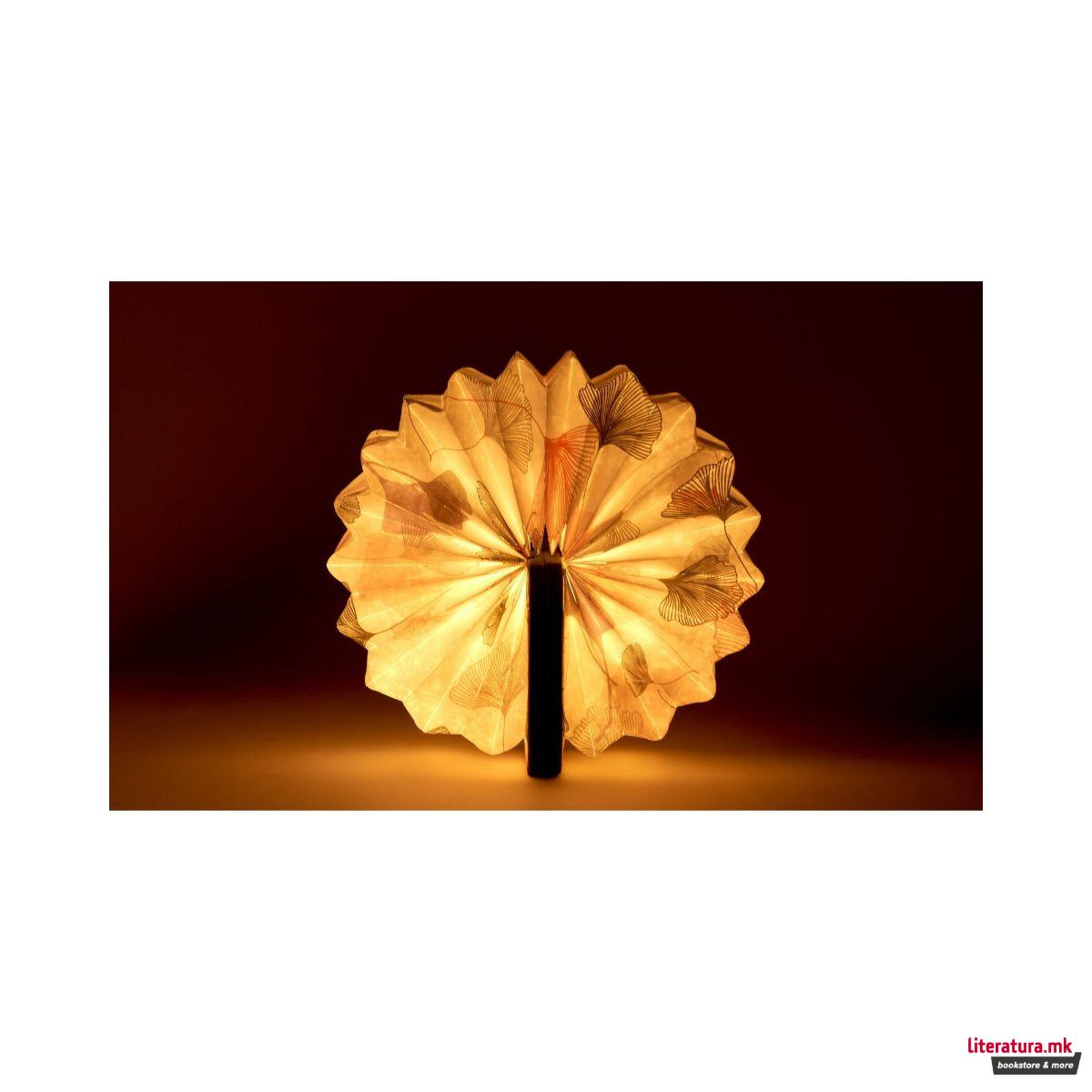 Столна ламба, Velvet Accordion Lamp, Green Gingko