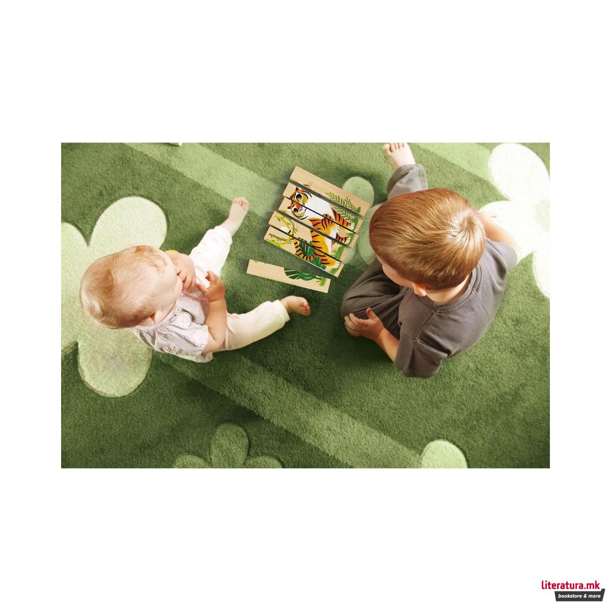 Дрвена сложувалка, Four Puzzle - Endangered Animals, 6 парчиња 