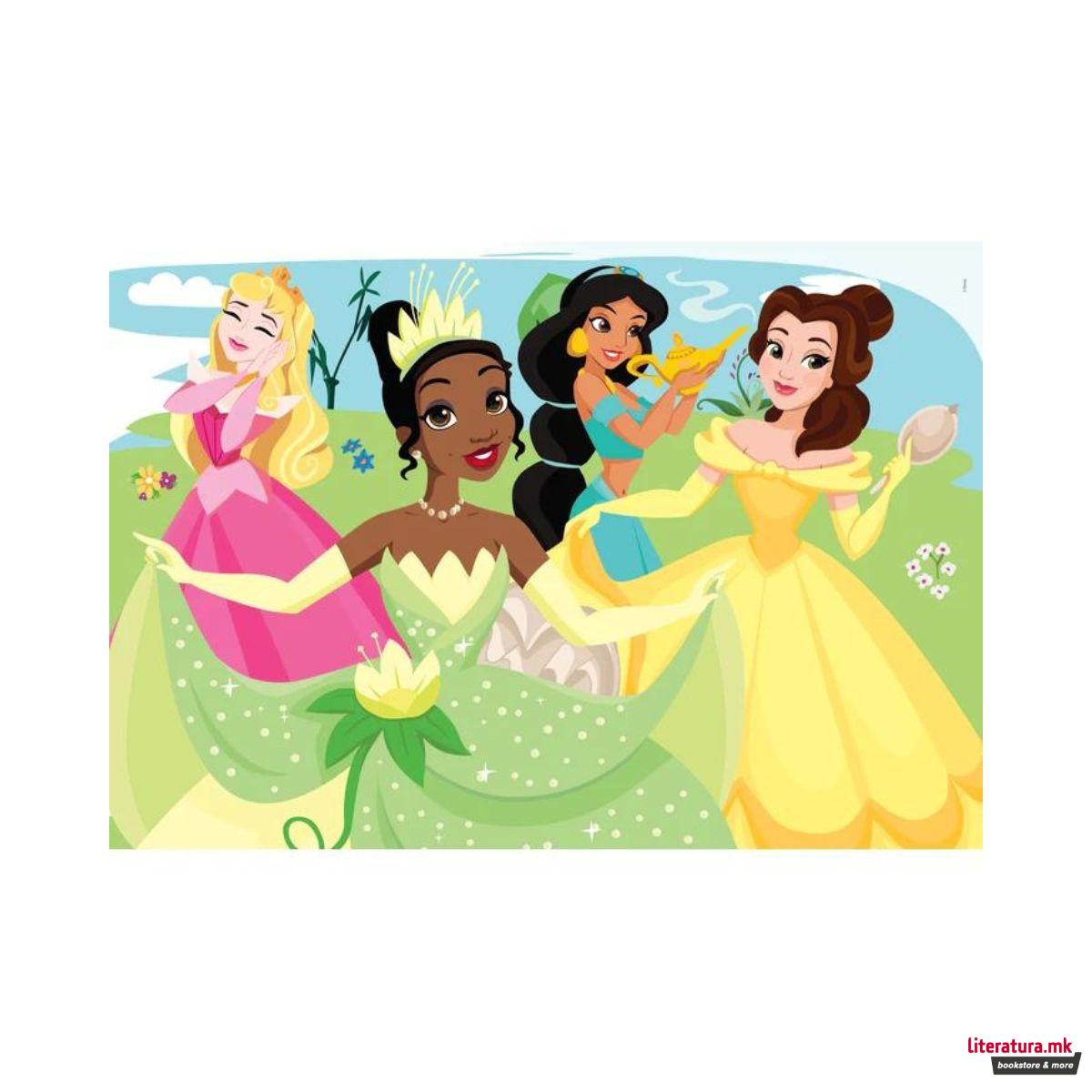 Двострана сложувалка - боенка, Disney, Princess, 104 парчиња 