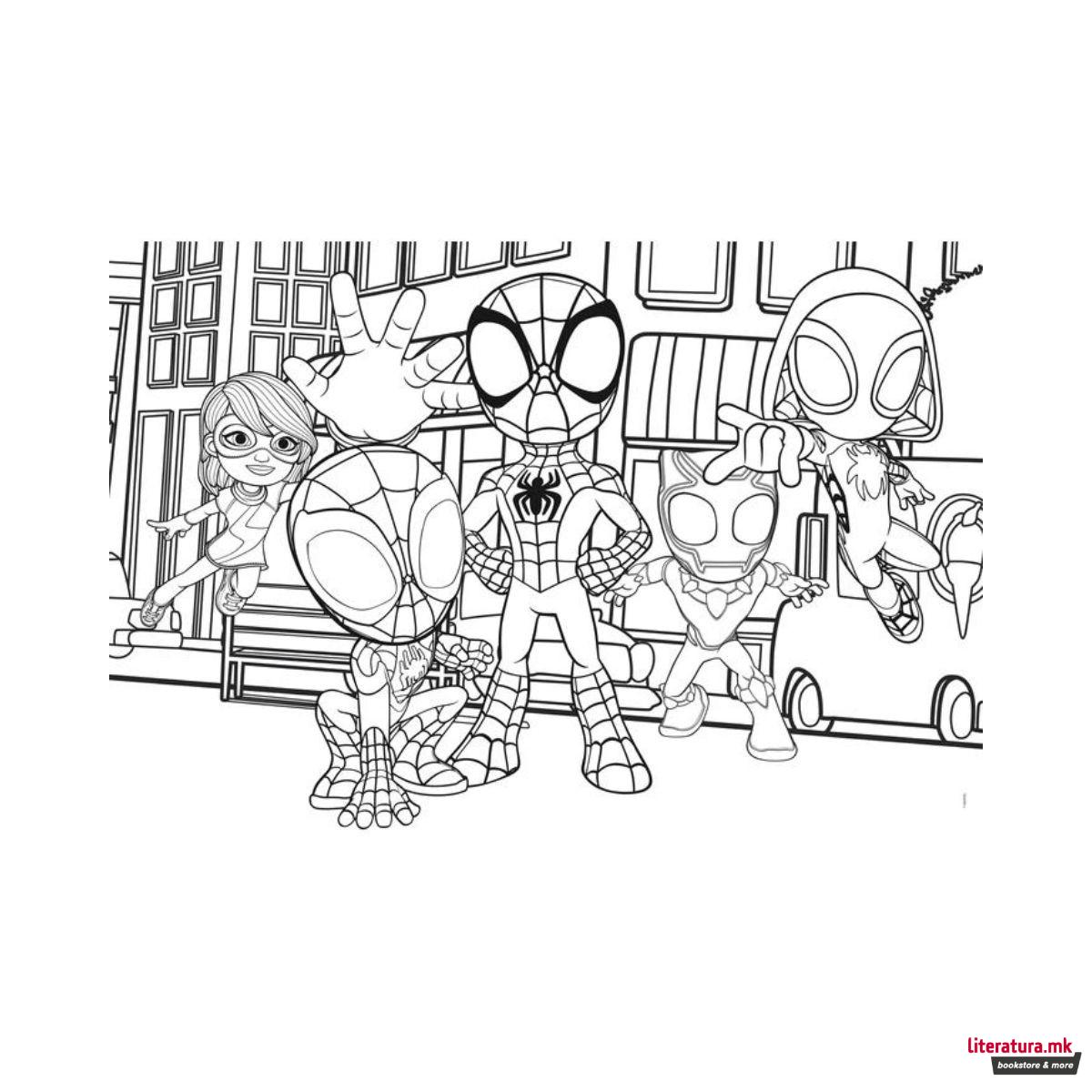 Двострана сложувалка - боенка, Marvel, Spidey - Amazing Friends, 104 парчиња 