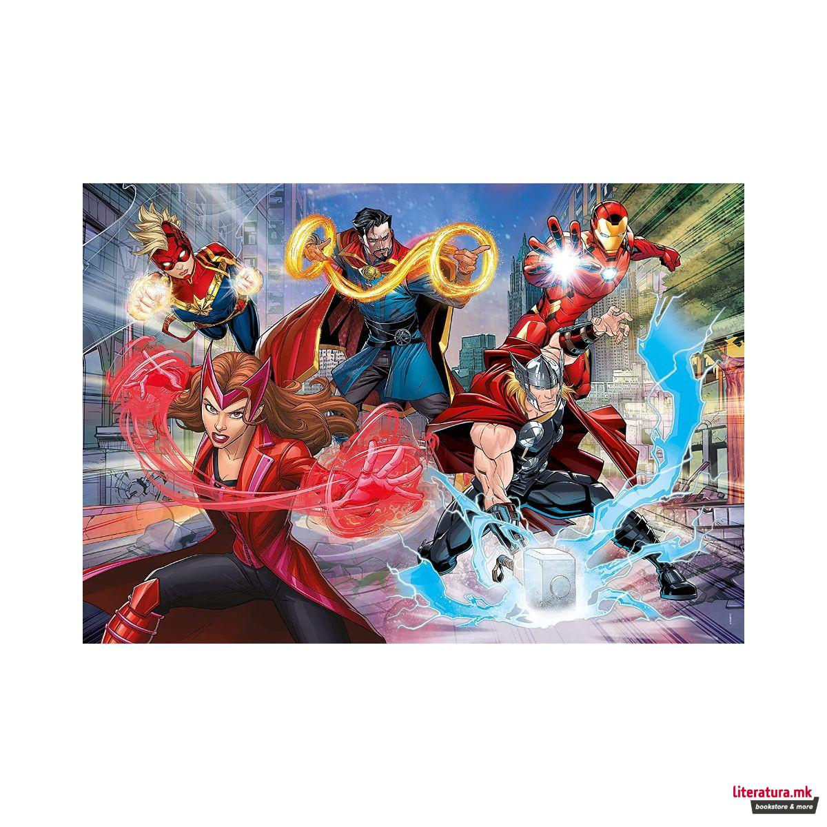 Сложувалка, Marvel, Avengers - Glitter effect, 104 парчиња 