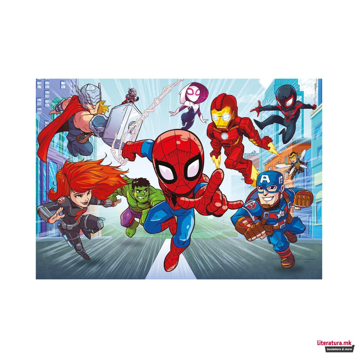 Двострана сложувалка - боенка, Marvel, Superhero Adventures, 60 парчиња 