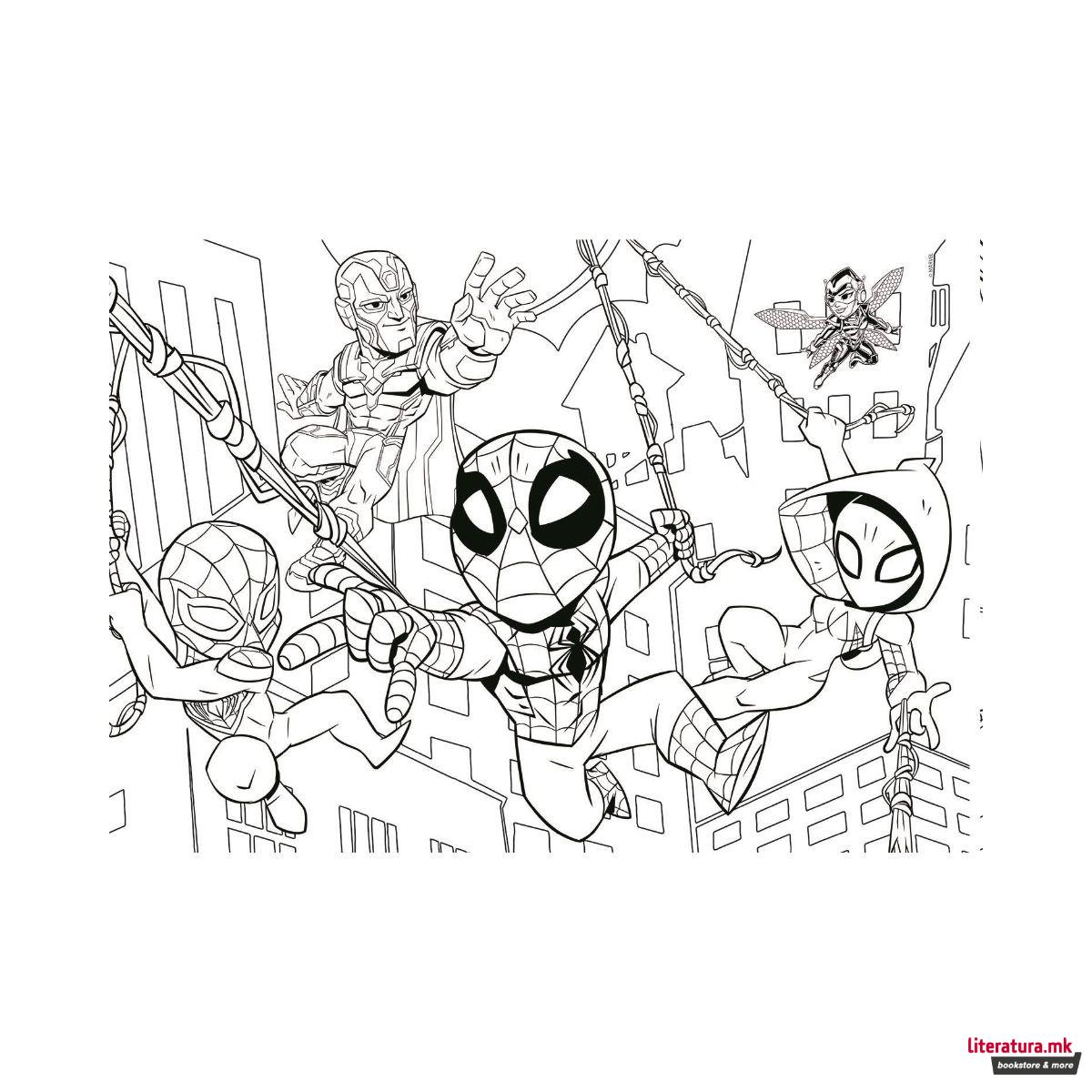 Двострана сложувалка - боенка, Marvel, Superhero Adventures, 60 парчиња 