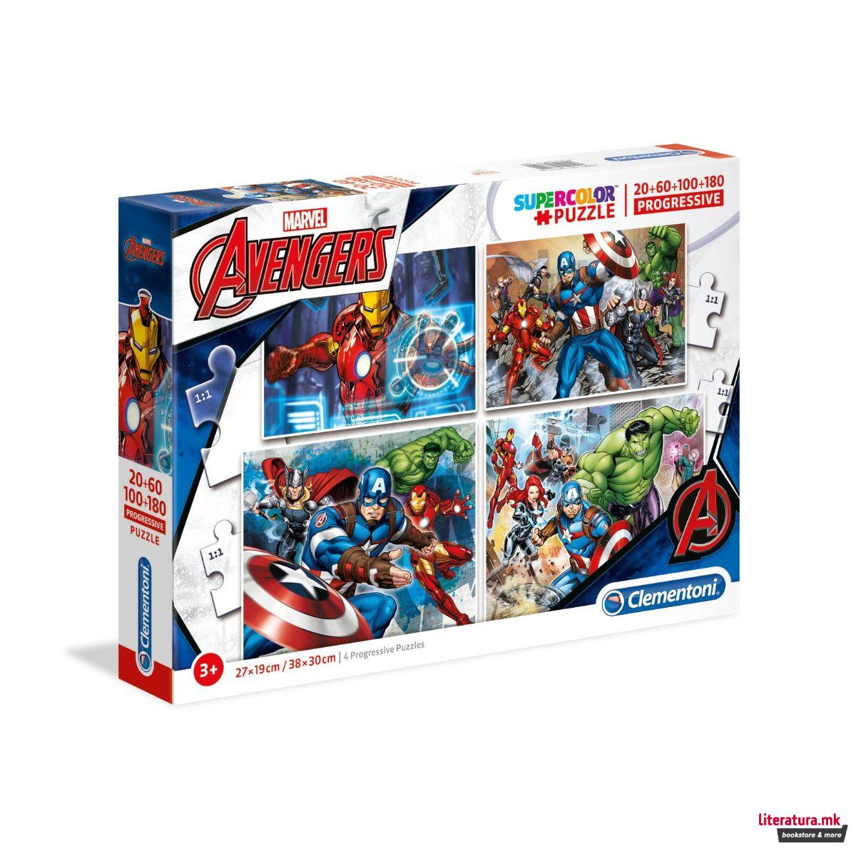 Сложувалка 4 во 1, Marvel, Avengers, 20+60+100+180 парчиња