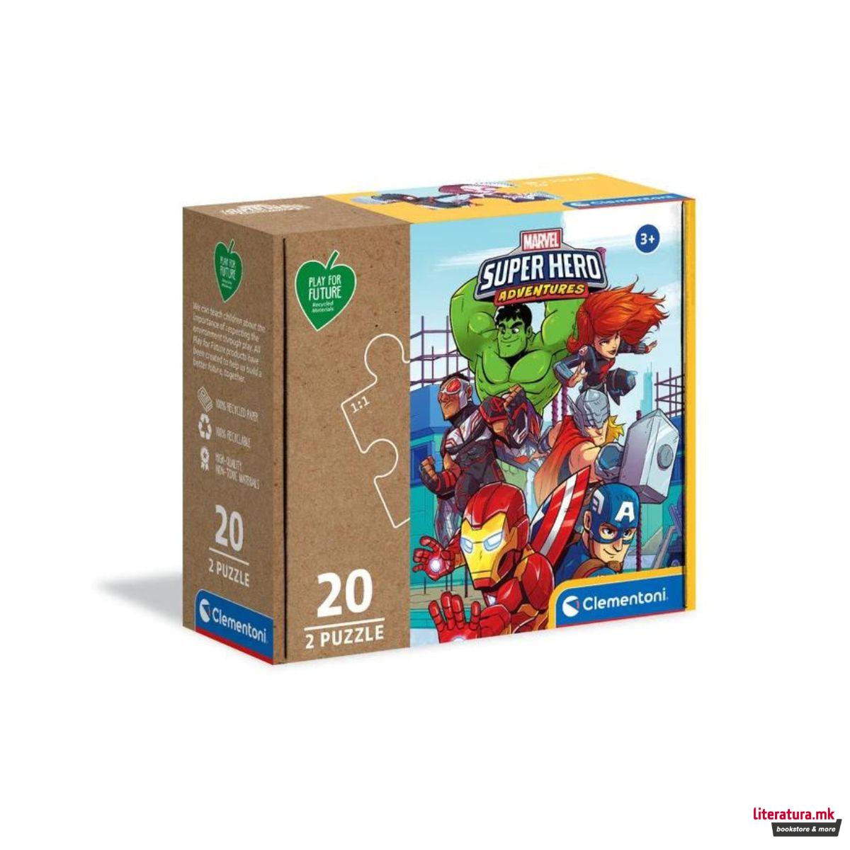 Сложувалка 2 во 1, Play for Future, Marvel Super Hero Adventure, 2 x 20 парчиња