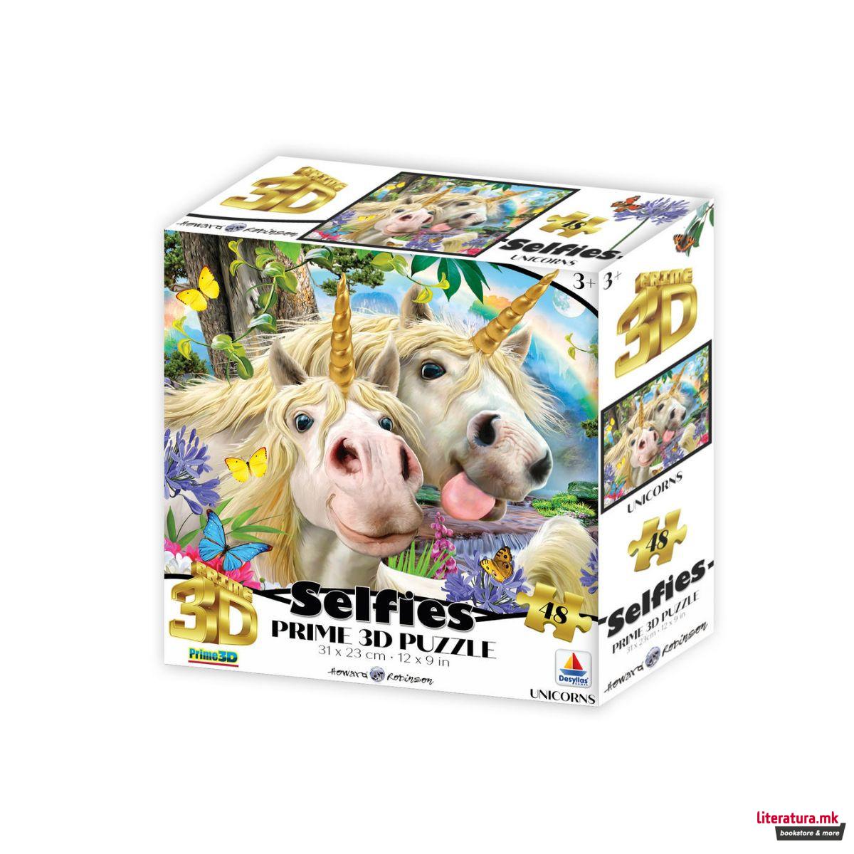 3D сложувалка, Unicorn Selfie, 48 парчиња 