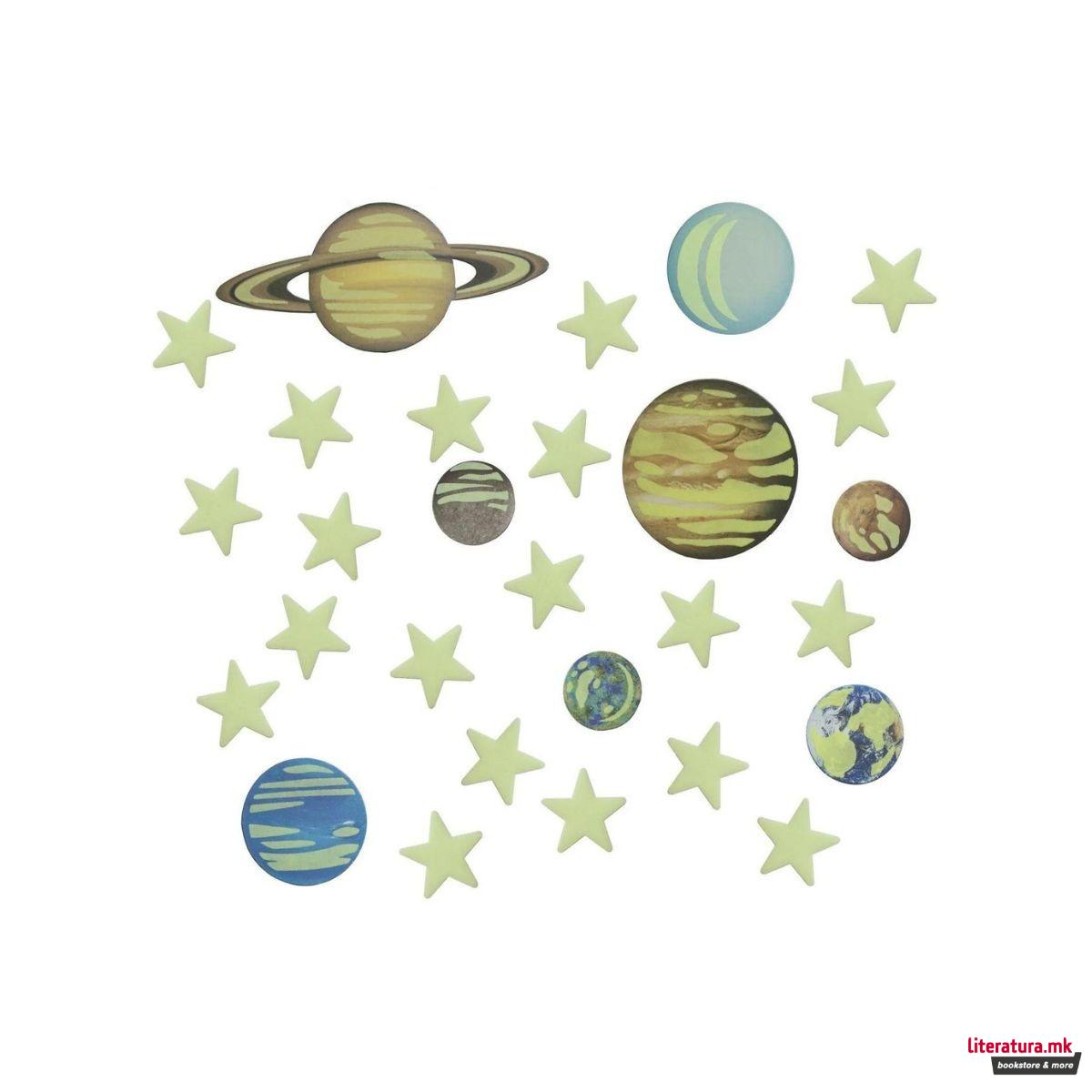 Сет флуоресцентни ѕвезди и планети, Glow - Planets & Nova Stars 