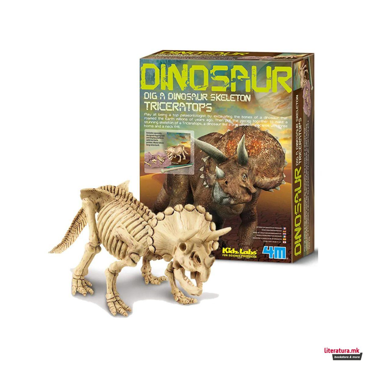 STEM сет, Kidz Labs, Dig a Dinosaur Skeleton - Triceratops 