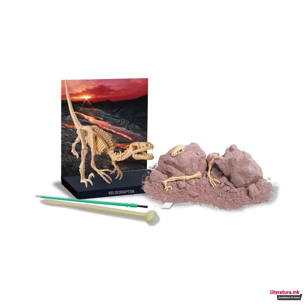STEM сет, Kidz Labs, Dig a Dinosaur Skeleton - Velociraptor 