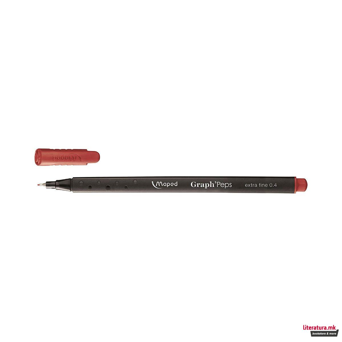 Фајнлајнер, Graph'Peps extra fine, Ø0.4мм, црвен 