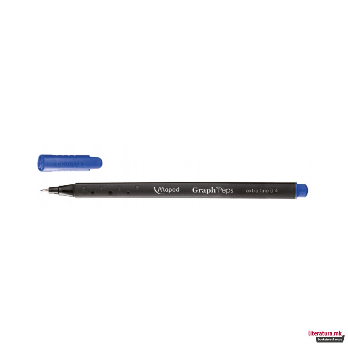 Фајнлајнер, Graph'Peps extra fine, Ø0.4мм, син 