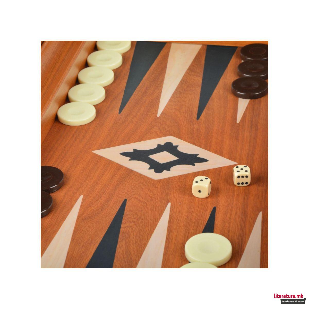 Сет за табла, Handcrafted Mahogany Replica, голем 