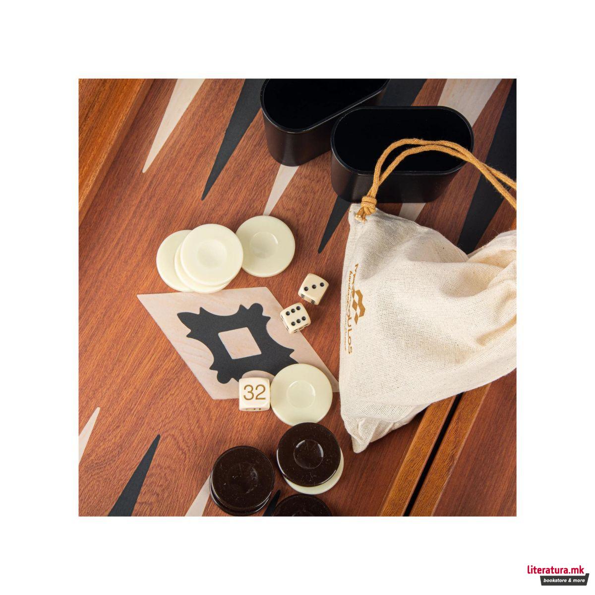 Сет за табла, Handcrafted Mahogany Replica, голем 