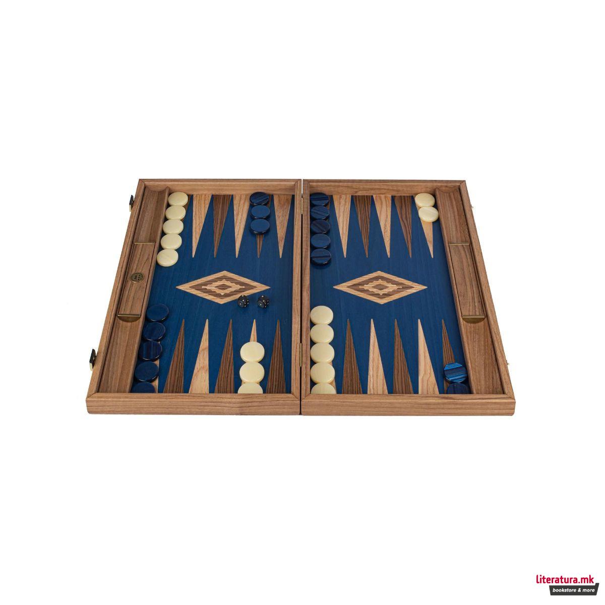 Сет за табла, Premium Handcrafted Walnut/Blue Oak 