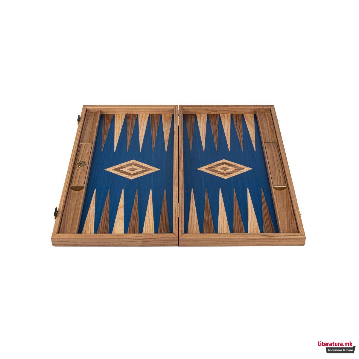 Сет за табла, Premium Handcrafted Walnut/Blue Oak 