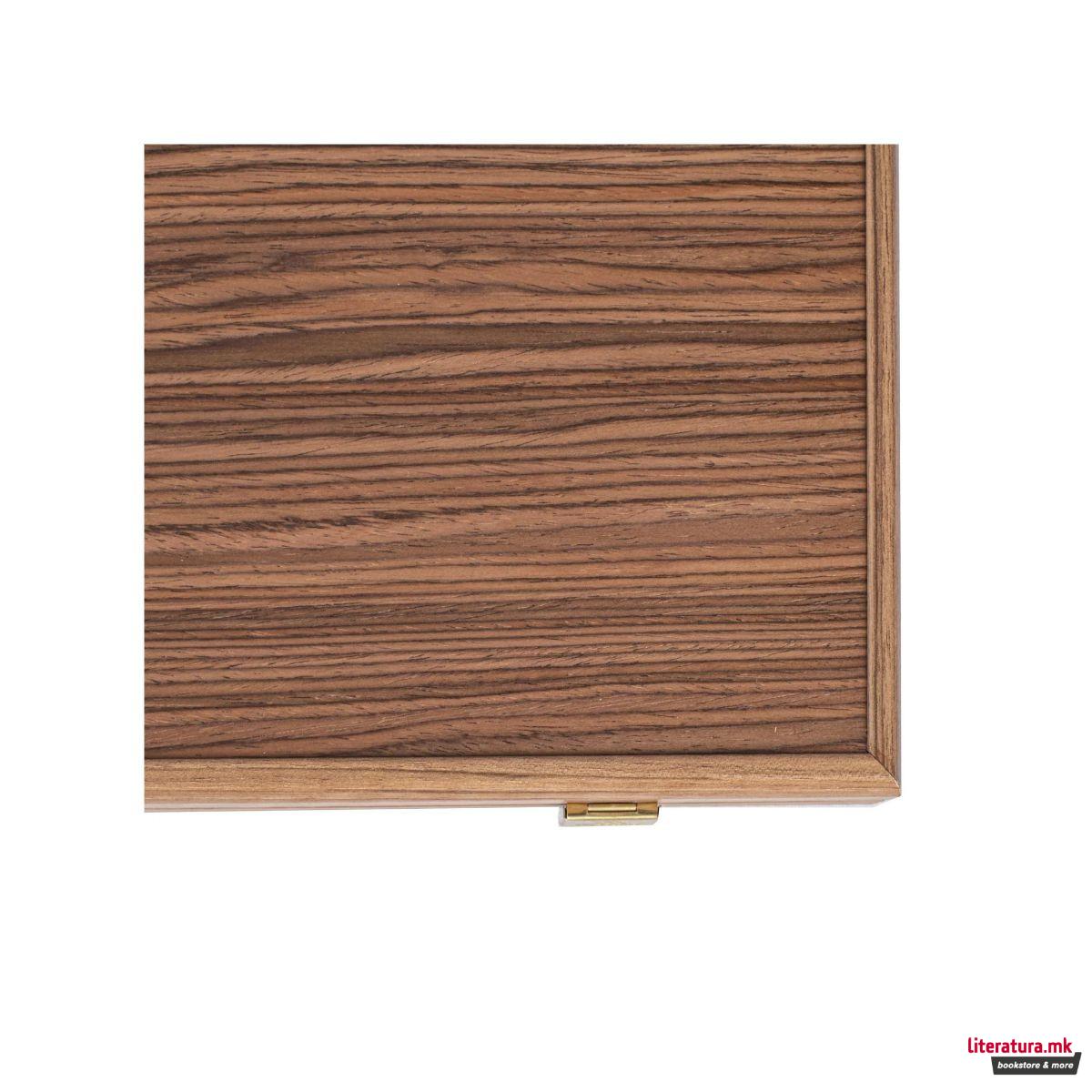 Сет за табла, Premium Handcrafted Walnut/Blue Oak 