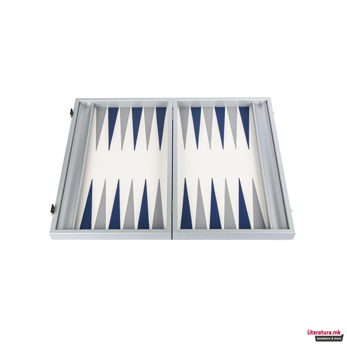 Сет за табла, Premium Handcrafted Leatherette Navy Blue