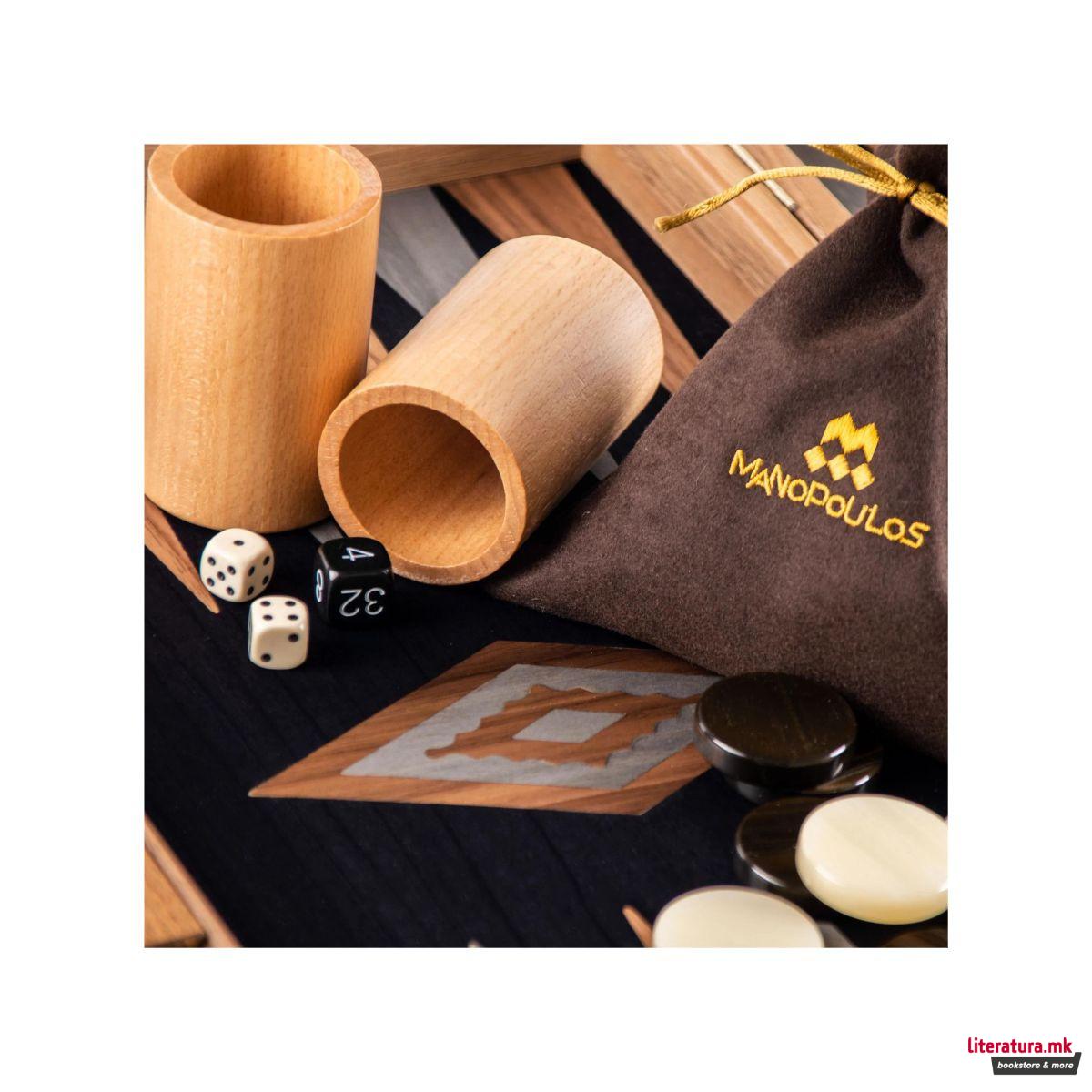 Сет за табла, Premium Handcrafted American Walnut/Black Oak 