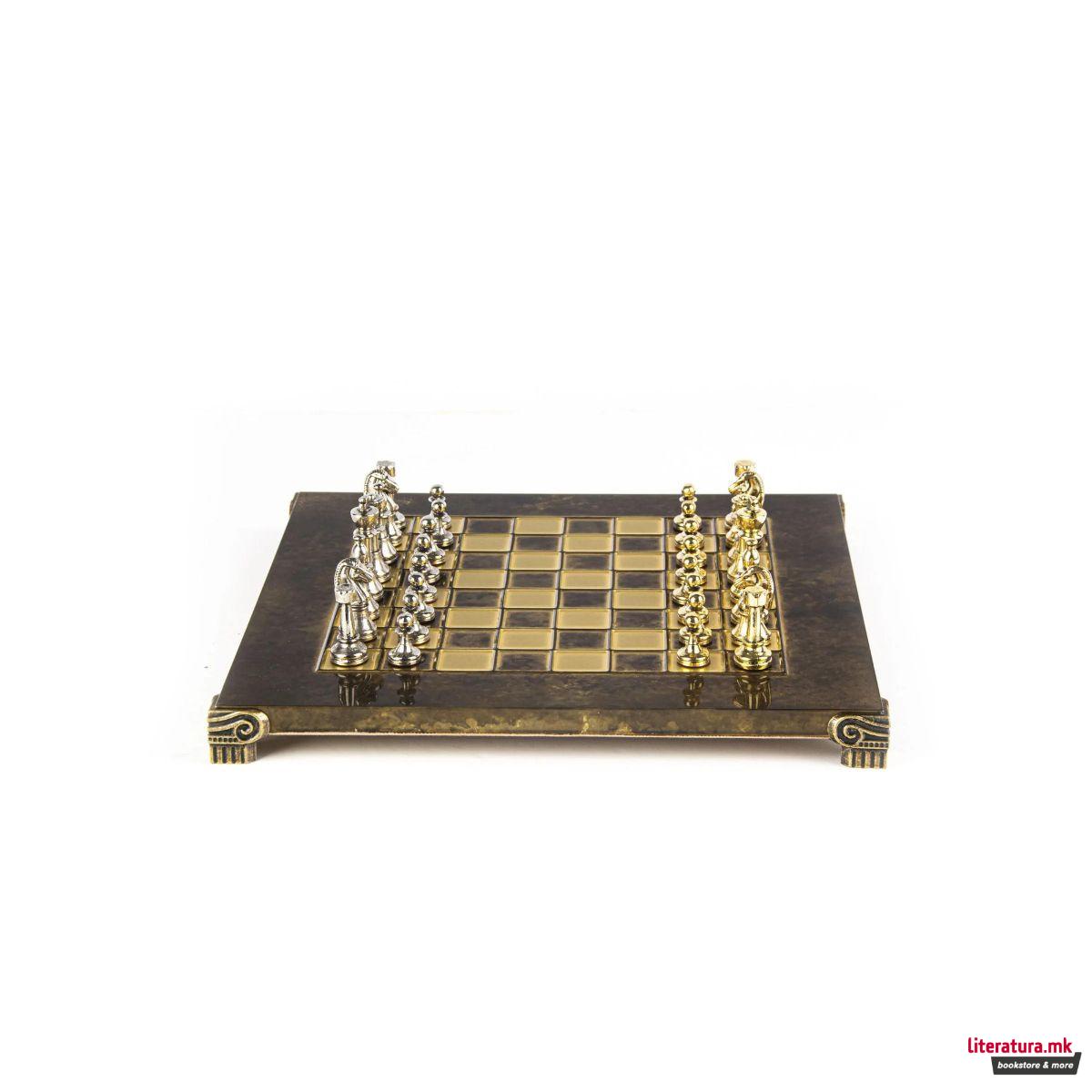 Сет за шах, Classic Metal Staunton, кафеав 