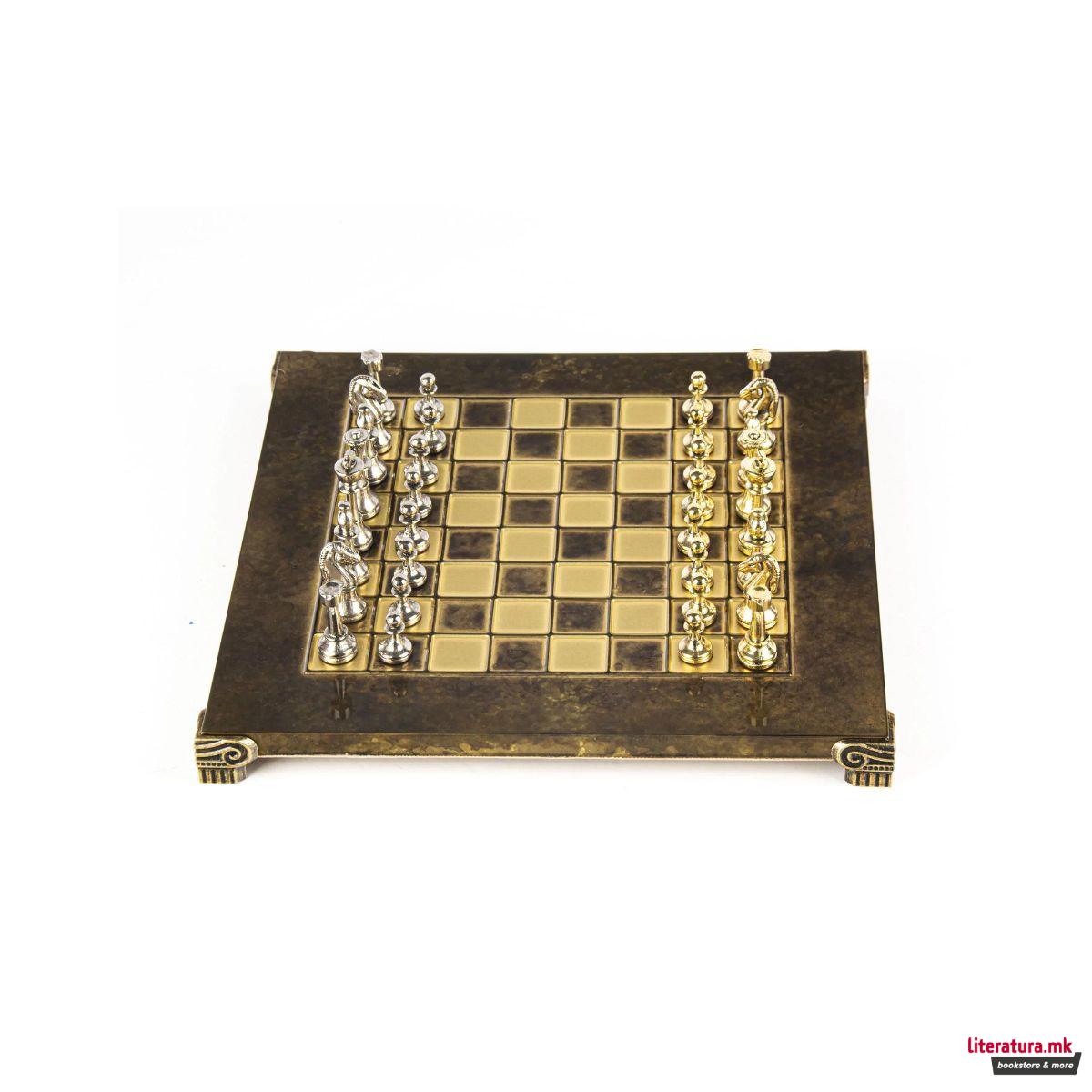 Сет за шах, Classic Metal Staunton, кафеав 